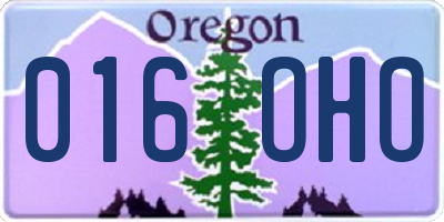 OR license plate 016OHO