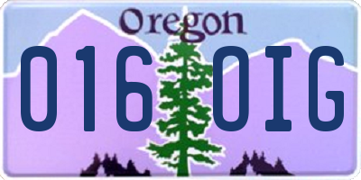 OR license plate 016OIG
