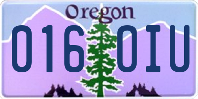OR license plate 016OIU