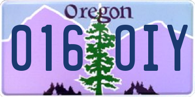 OR license plate 016OIY