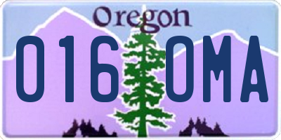 OR license plate 016OMA
