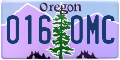 OR license plate 016OMC