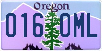 OR license plate 016OML