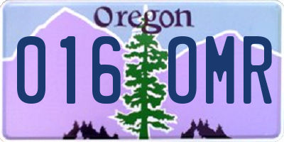 OR license plate 016OMR