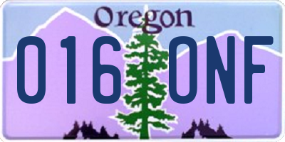 OR license plate 016ONF