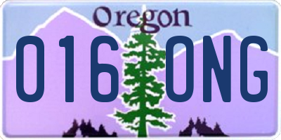 OR license plate 016ONG