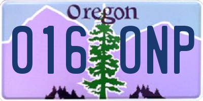 OR license plate 016ONP