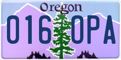 OR license plate 016OPA