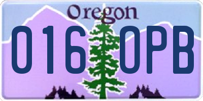 OR license plate 016OPB