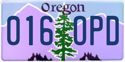 OR license plate 016OPD