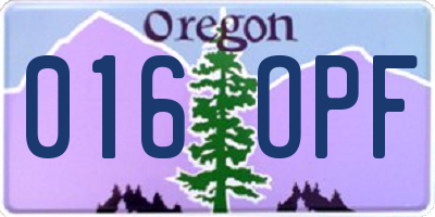 OR license plate 016OPF