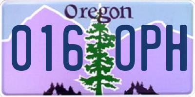 OR license plate 016OPH