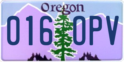 OR license plate 016OPV