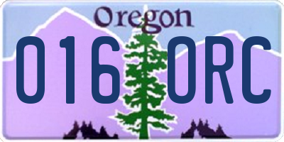 OR license plate 016ORC