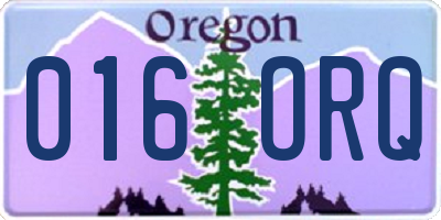 OR license plate 016ORQ