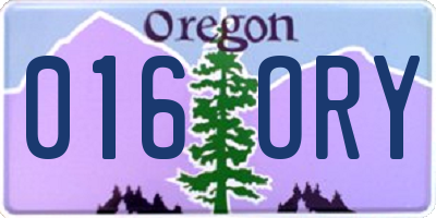 OR license plate 016ORY