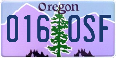 OR license plate 016OSF