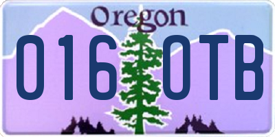 OR license plate 016OTB