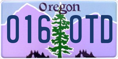 OR license plate 016OTD