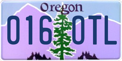 OR license plate 016OTL