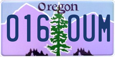 OR license plate 016OUM