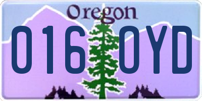 OR license plate 016OYD
