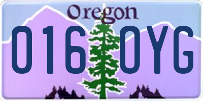 OR license plate 016OYG