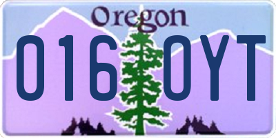 OR license plate 016OYT