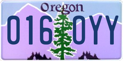 OR license plate 016OYY