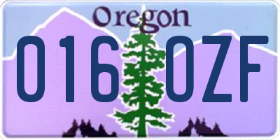 OR license plate 016OZF