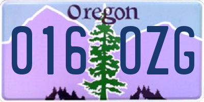 OR license plate 016OZG