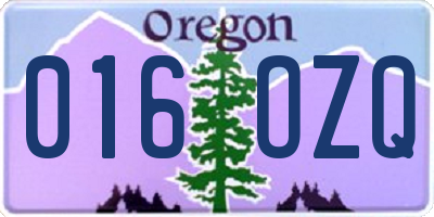 OR license plate 016OZQ