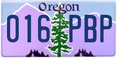 OR license plate 016PBP