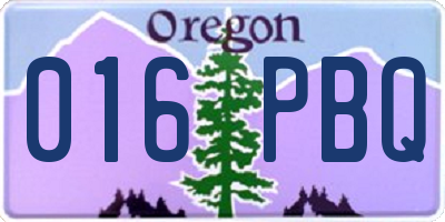 OR license plate 016PBQ