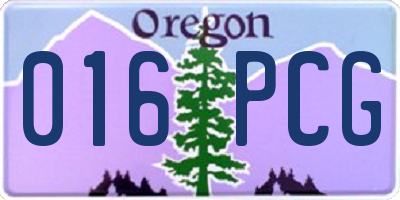 OR license plate 016PCG