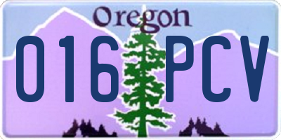 OR license plate 016PCV