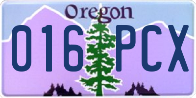 OR license plate 016PCX