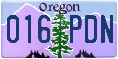 OR license plate 016PDN