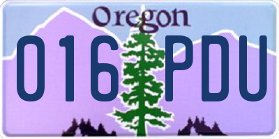 OR license plate 016PDU
