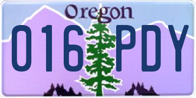 OR license plate 016PDY