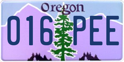 OR license plate 016PEE
