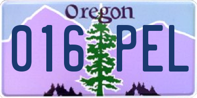 OR license plate 016PEL