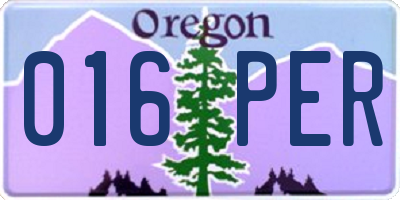 OR license plate 016PER