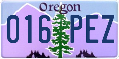 OR license plate 016PEZ