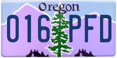 OR license plate 016PFD