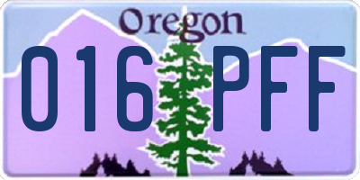 OR license plate 016PFF