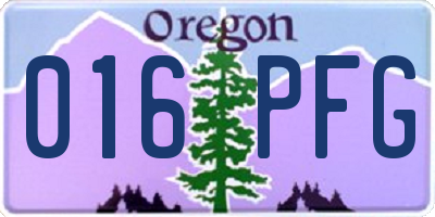 OR license plate 016PFG