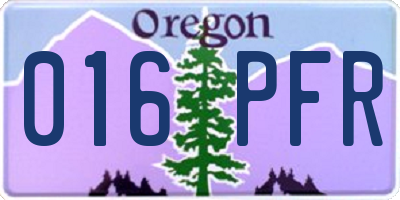 OR license plate 016PFR