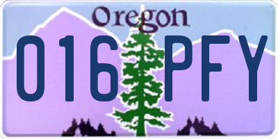 OR license plate 016PFY