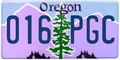 OR license plate 016PGC